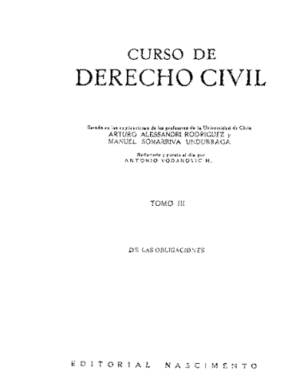 CURSO DE DERECHO CIVIL - TOMO III - DE LAS OBLIGACIONES